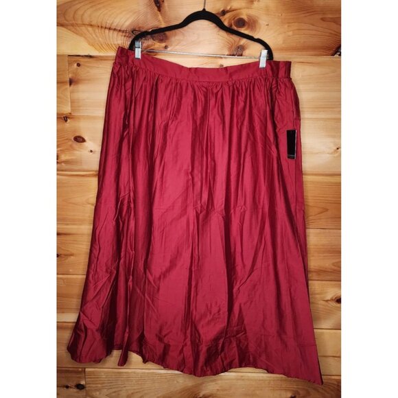 Eloquii Plus Size 20 Red Skirt Stretch Waist Length 38 inches - Picture 1 of 9